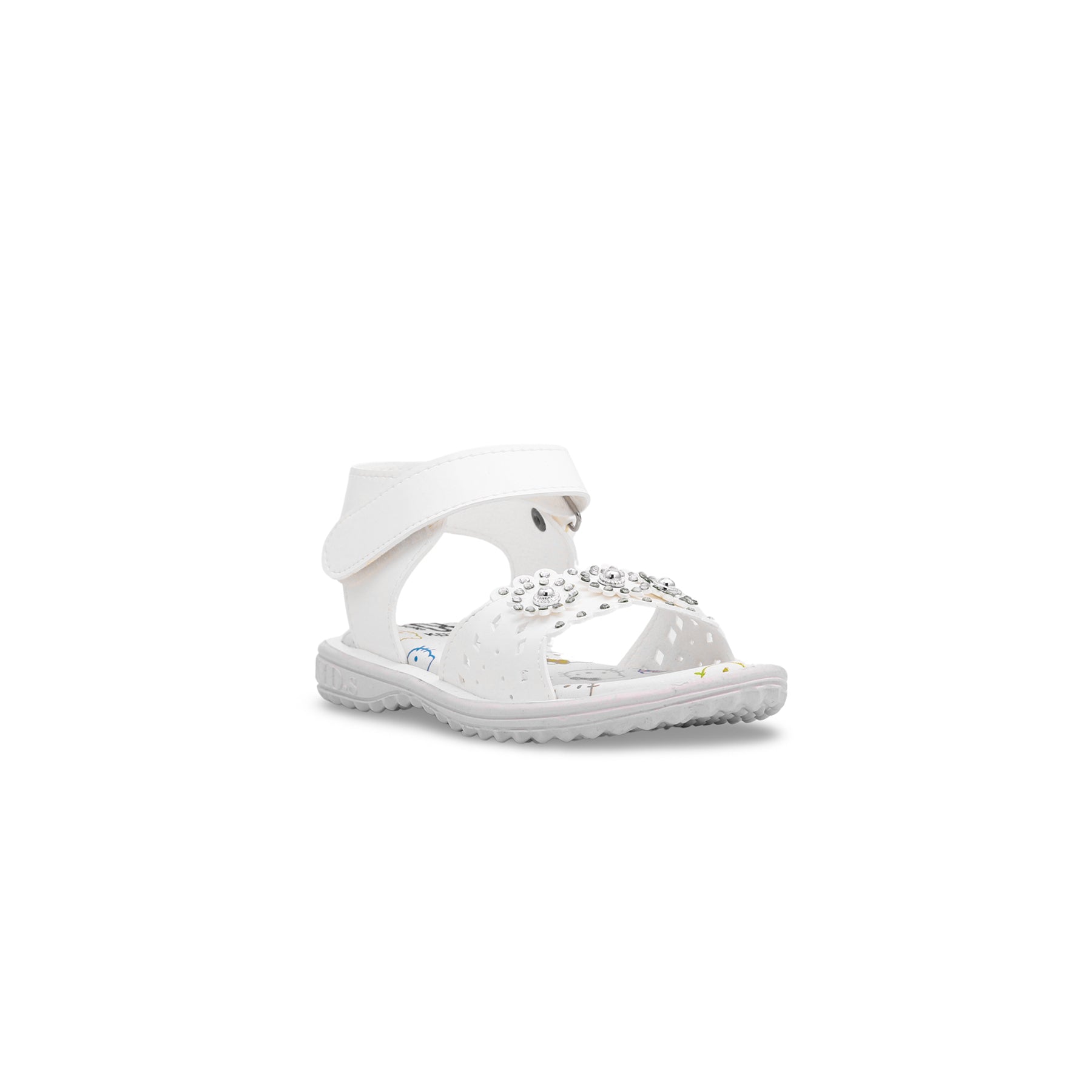 Girls White Casual Sandal KD7782