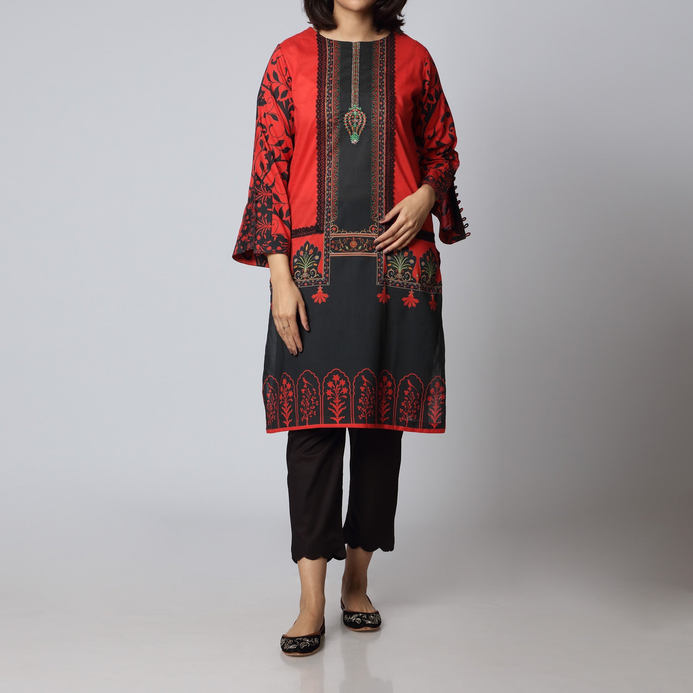 1PC- Digital Printed Lawn Embroidered Shirt PS3130