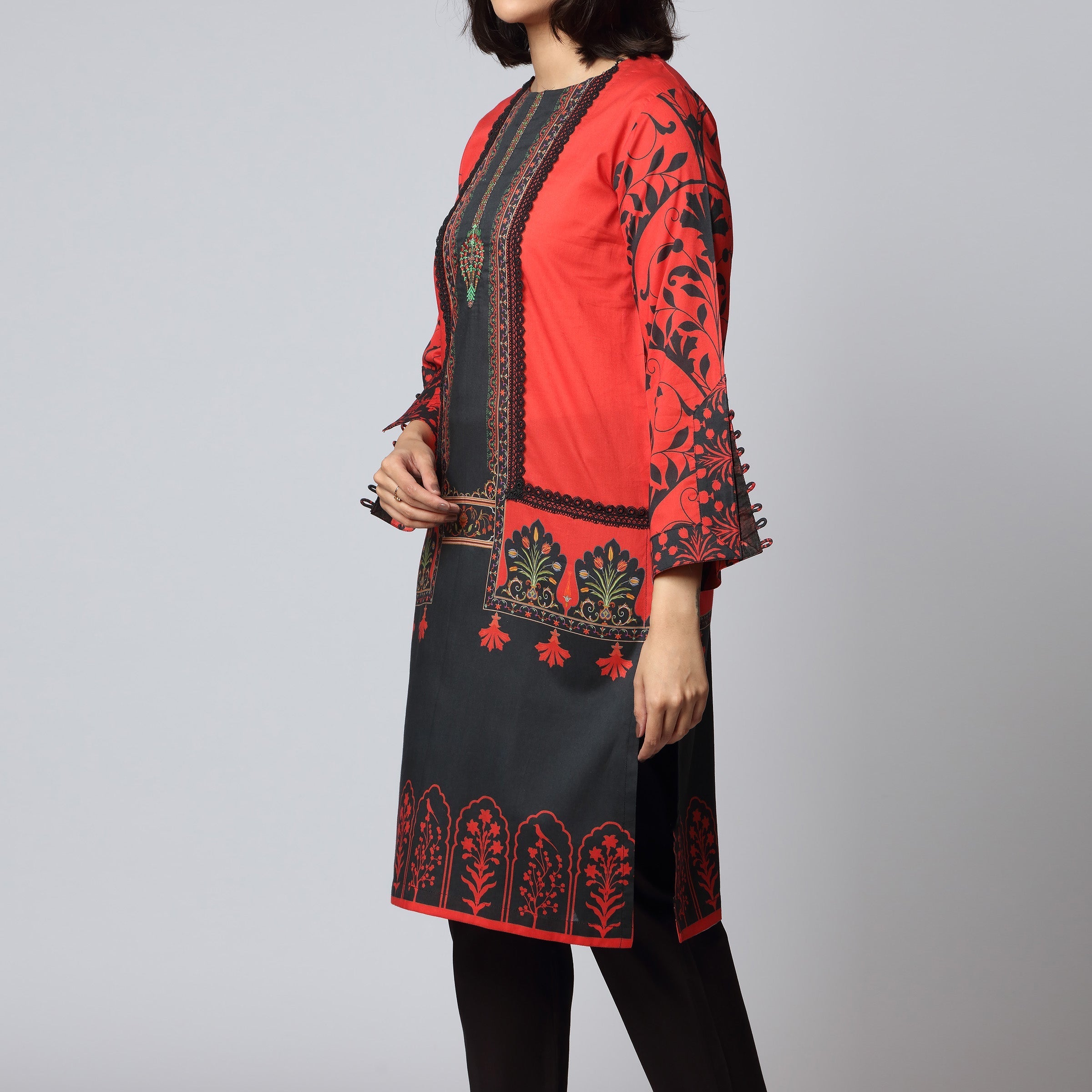 1PC- Digital Printed Lawn Embroidered Shirt PS3130