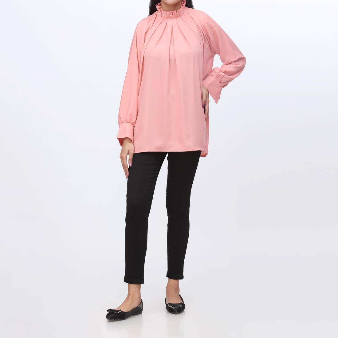 1PC- Dyed Georgette Chiffon Top  PW9021